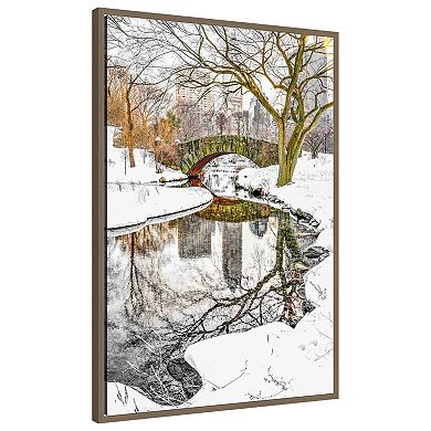 Central Park Winter No 7 by Murray Bolesta Framed Canvas Wall Art Print
