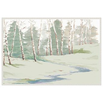 Winter Wood Landscape by Patricia Pinto Framed Canvas Wall Art Print