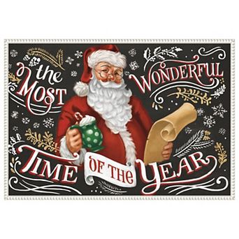Santas List II Black by Janelle Penner Framed Canvas Wall Art Print