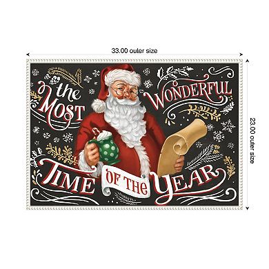 Santas List II Black by Janelle Penner Framed Canvas Wall Art Print