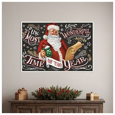 Santas List II Black by Janelle Penner Framed Canvas Wall Art Print