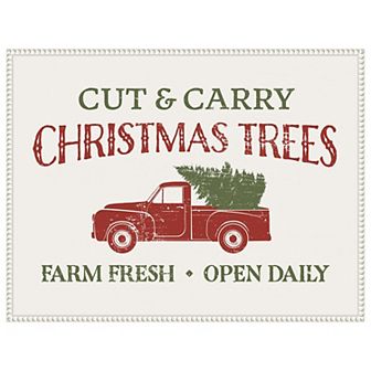 Christmas Farm Sign II by Victoria Barnes Framed Canvas Wall Art Print