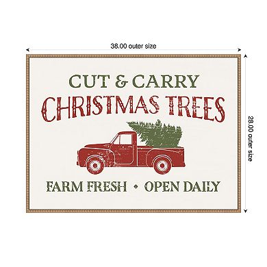Christmas Farm Sign II by Victoria Barnes Framed Canvas Wall Art Print