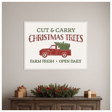 Christmas Farm Sign II by Victoria Barnes Framed Canvas Wall Art Print