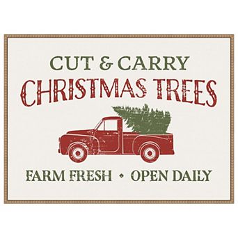 Christmas Farm Sign II by Victoria Barnes Framed Canvas Wall Art Print