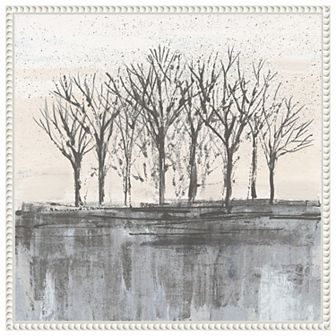 Trees at Dawn II Neutral by Silvia Vassileva Framed Canvas Wall Art Print