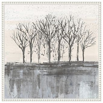 Trees at Dawn II Neutral by Silvia Vassileva Framed Canvas Wall Art Print