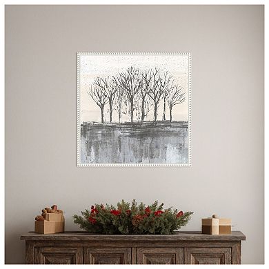Trees at Dawn II Neutral by Silvia Vassileva Framed Canvas Wall Art Print