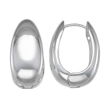 Nine West Silver-Tone Huggie Earrings