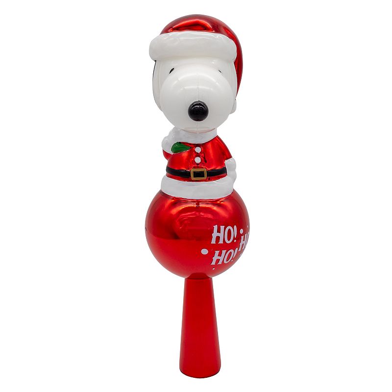Kurt Adler 11-Inch Glass Snoopy Tree Topper, Multi