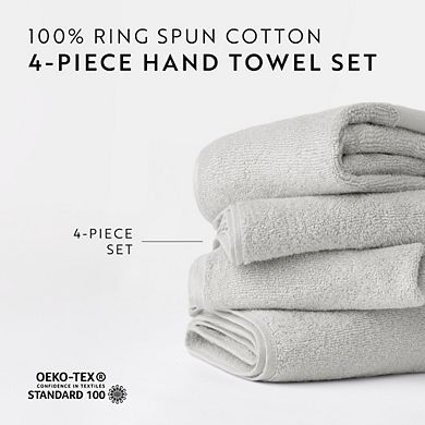100% Ring Spun Cotton 4 Pack Hand Towel Set