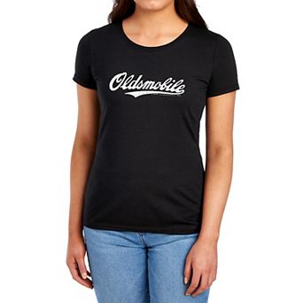 Juniors' Trevco Oldsmobile Cursive Logo Graphic Tee