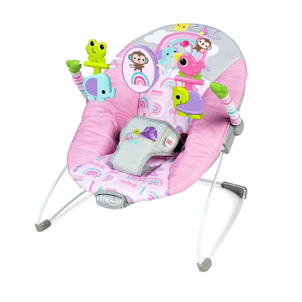 Bright Starts Pink Paradise Vibrating Bouncer with Toys