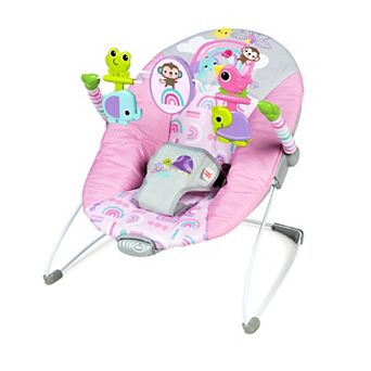 Bright Starts Pink Paradise Vibrating Bouncer with Toys