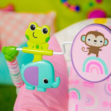 Bright Starts Pink Paradise Vibrating Bouncer with Toys
