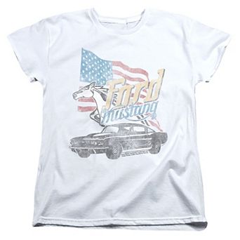 Juniors' Trevco Mustang USA Graphic Tee
