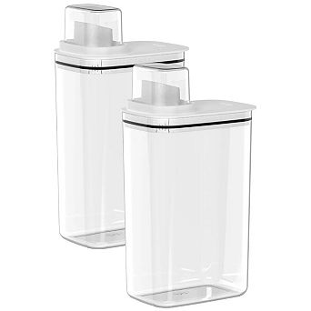 OU Laundry Detergent Dispenser with Measuring Cap, Liquid Laundry Soap Dispenser w Drip Return Lid