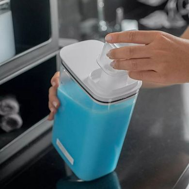 OU Laundry Detergent Dispenser with Measuring Cap, Liquid Laundry Soap Dispenser w Drip Return Lid