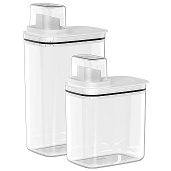 OU Laundry Detergent Dispenser w Measuring Cap 50oz & 77oz, Liquid Laundry Soap Dispenser Organizer