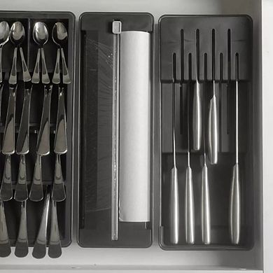 OU In-Drawer Silverware and Utensils Organizer Set Knife & Utensil Holder, Wrap Roll Dispenser