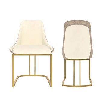 Clihome Modern Dining Chair with Metal Legs(Set of 2)
