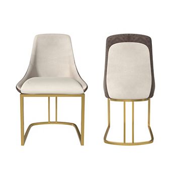Clihome Modern Dining Chair with Metal Legs(Set of 2)