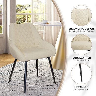 Clihome Fabric Soft Dining Chairs (Set of 2)