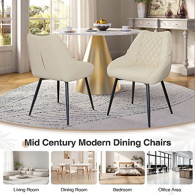 Clihome Fabric Soft Dining Chairs (Set of 2)