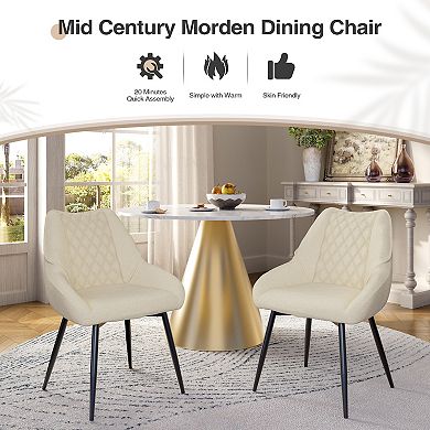 Clihome Fabric Soft Dining Chairs (Set of 2)