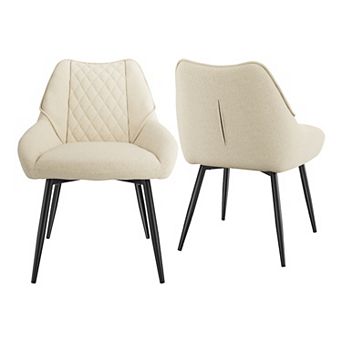 Clihome Fabric Soft Dining Chairs (Set of 2)