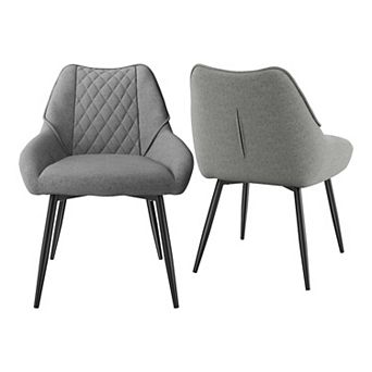 Clihome Fabric Soft Dining Chairs (Set of 2)