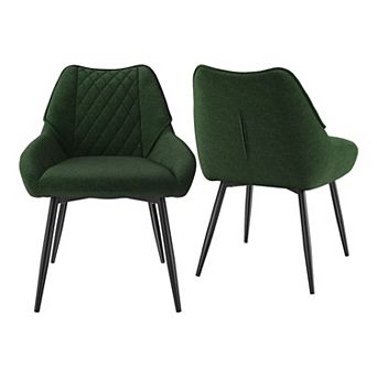 Clihome Fabric Soft Dining Chairs (Set of 2)