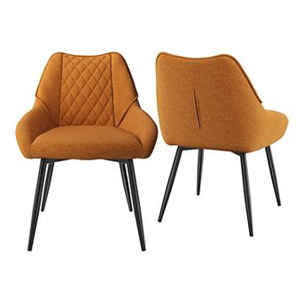 Clihome Fabric Soft Dining Chairs (Set of 2)