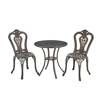 Clihome 3 pc Bistro Table and Chairs Outdoor Bistro Dining Set