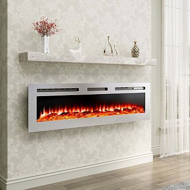 Clihome Wall Mounted Electric Fireplace Fire Places Inserts with Remote