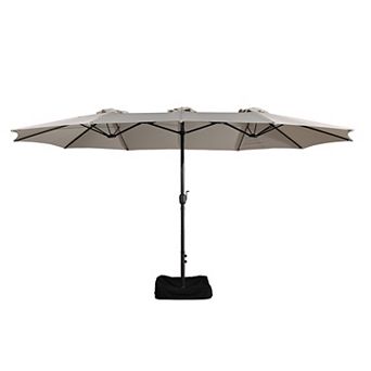 Clihome 15ft Double Sided Patio Umbrella with Base