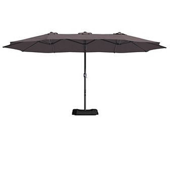 Clihome 15ft Double Sided Patio Umbrella with Base