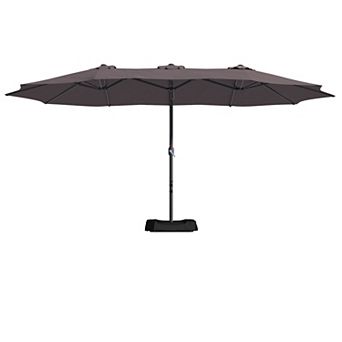 Clihome 15ft Double Sided Patio Umbrella with Base