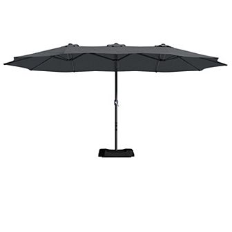 Clihome 15ft Double Sided Patio Umbrella with Base
