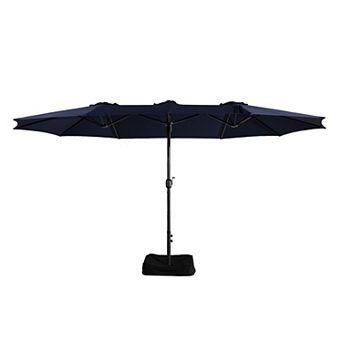 Clihome 15ft Double Sided Patio Umbrella with Base