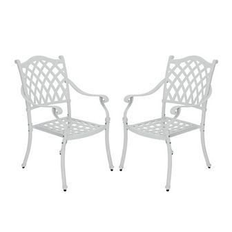 Clihome 2 pc Cast Aluminum Patio Dining Chairs