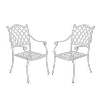 Clihome 2 pc Cast Aluminum Patio Dining Chairs
