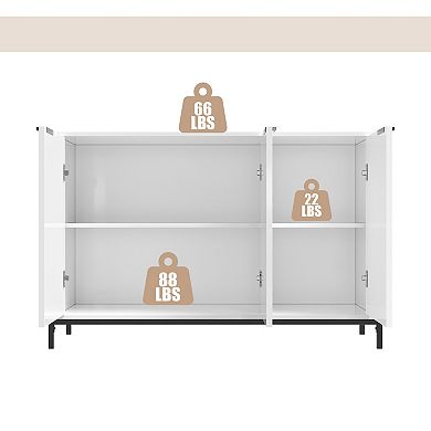 Clihome Modern High Gloss 3-Door Storage Sideboards