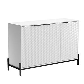 Clihome Modern High Gloss 3-Door Storage Sideboards
