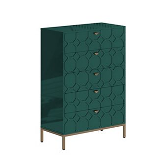 Clihome High-gloss 5-Drawer Storage Dresser