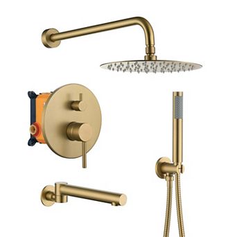 Clihome 10 in Shower Faucets Sets Complete with Swivel Tub Spout