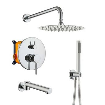 Clihome 10 in Shower Faucets Sets Complete with Swivel Tub Spout