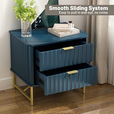Clihome Storage Nightstand with 2 Drawers