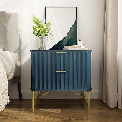 Clihome Storage Nightstand with 2 Drawers