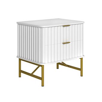 Clihome Storage Nightstand with 2 Drawers